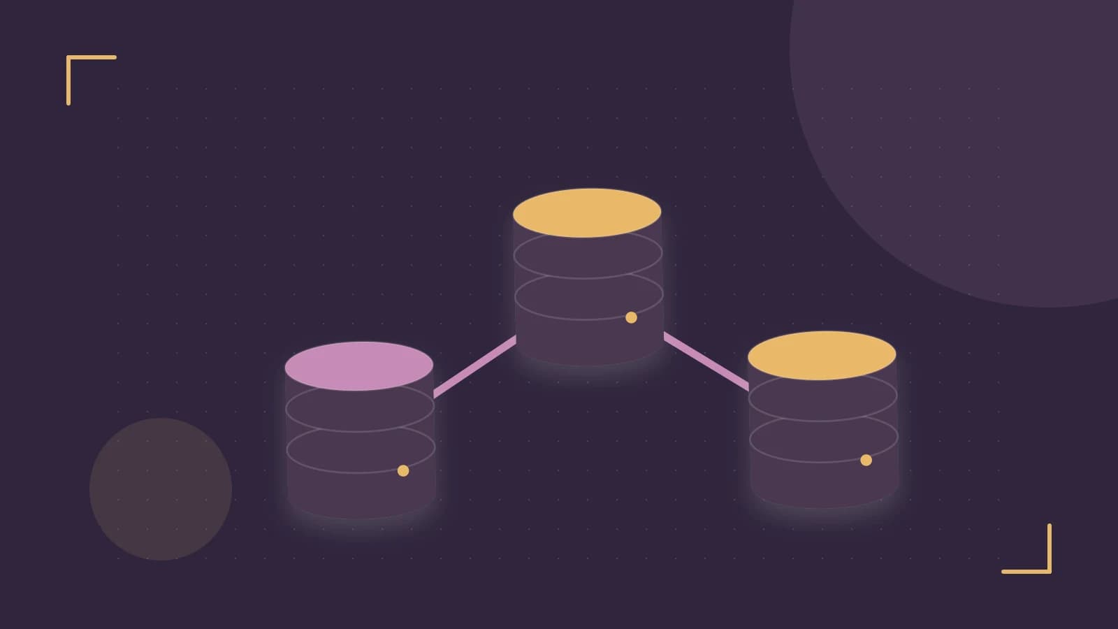 Editorial illustration of structured records, database cylinders and relationships between tables