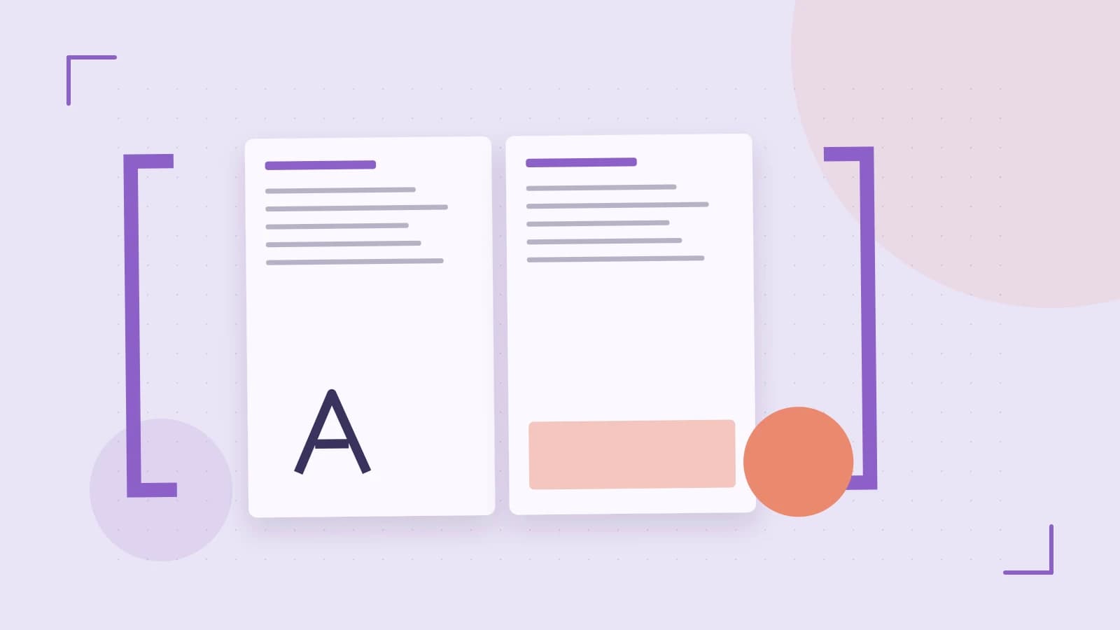 Editorial illustration of typeset pages, expressive letterform shapes and a precise editorial page grid