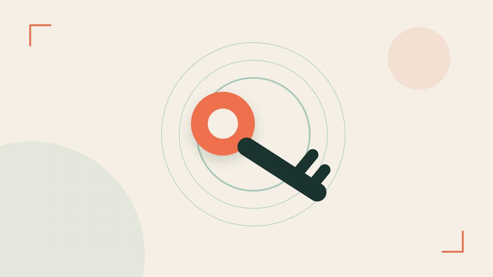 Editorial illustration of a sculpted shield, authentication key and concentric permission boundaries