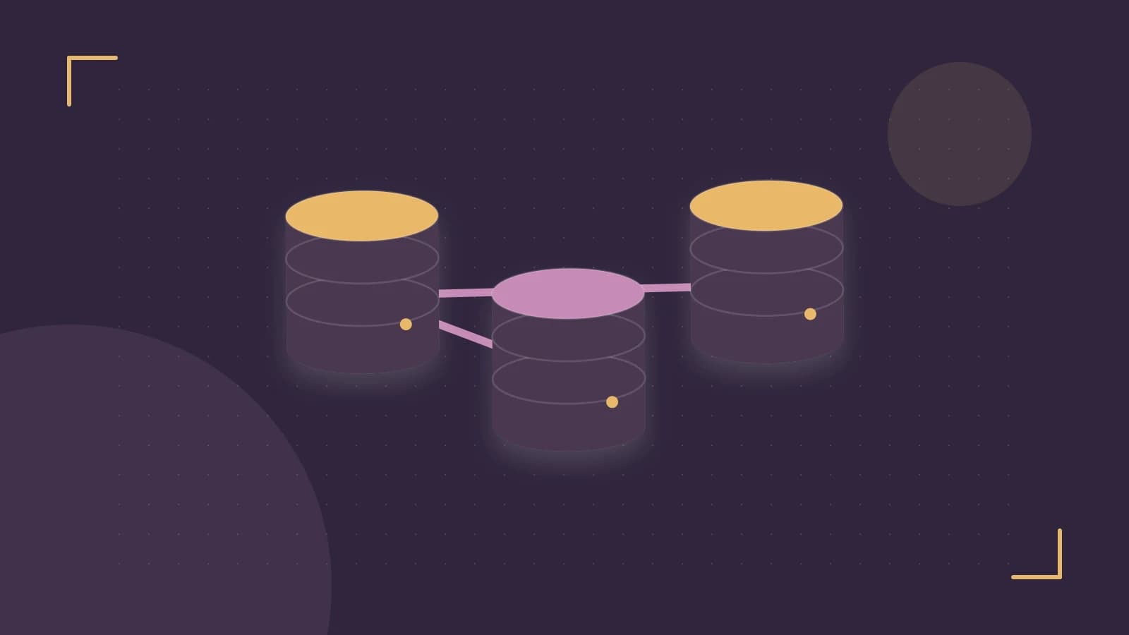 Editorial illustration of structured records, database cylinders and relationships between tables