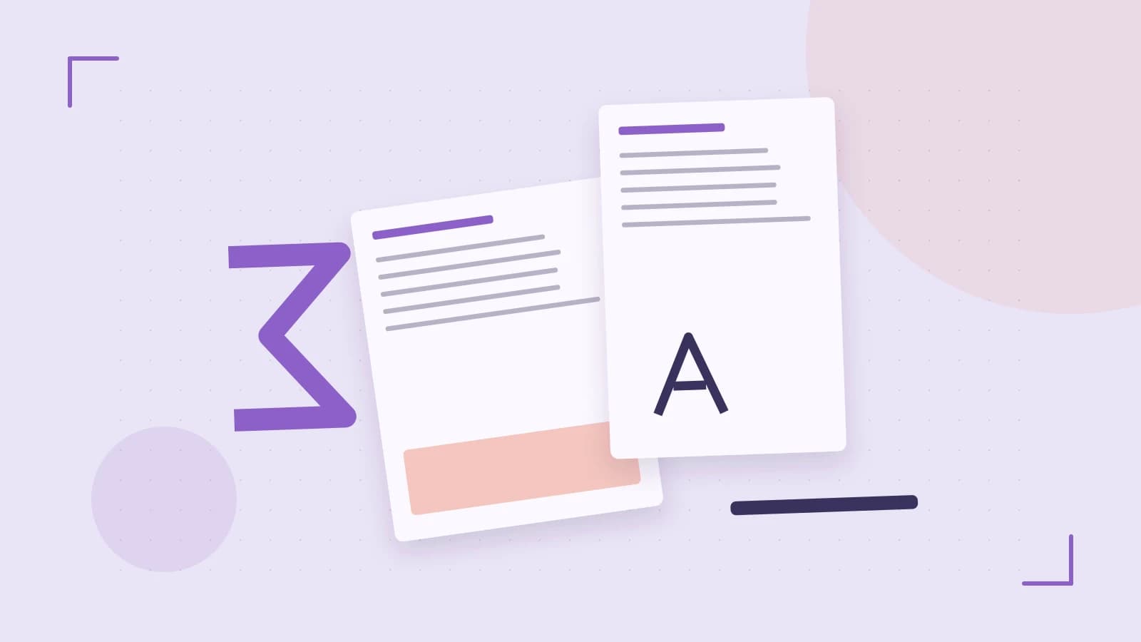 Editorial illustration of typeset pages, expressive letterform shapes and a precise editorial page grid