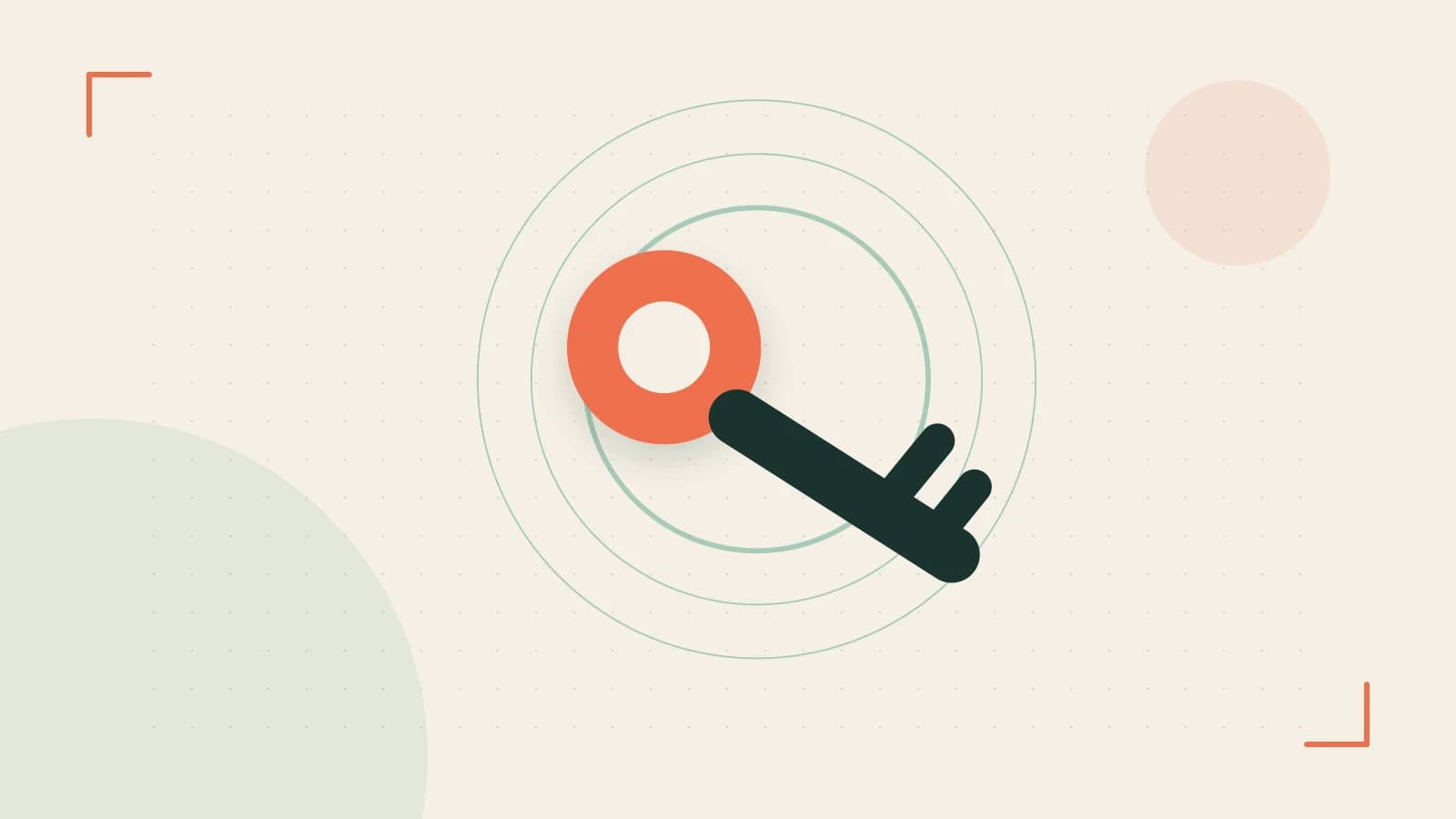 Editorial illustration of a sculpted shield, authentication key and concentric permission boundaries