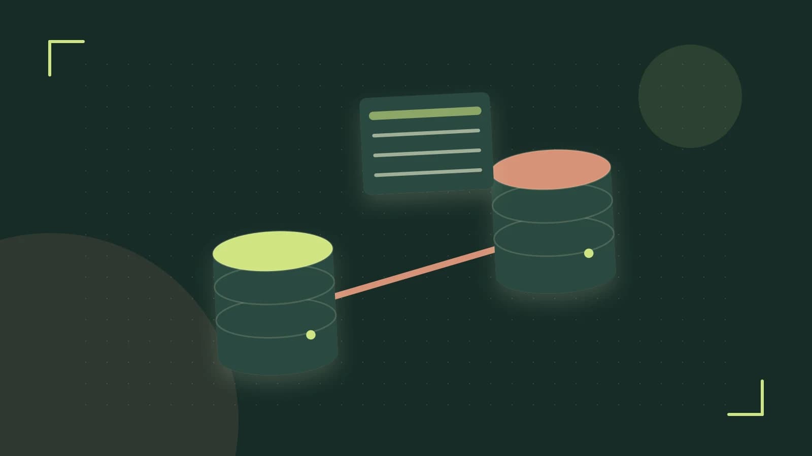 Editorial illustration of structured records, database cylinders and relationships between tables