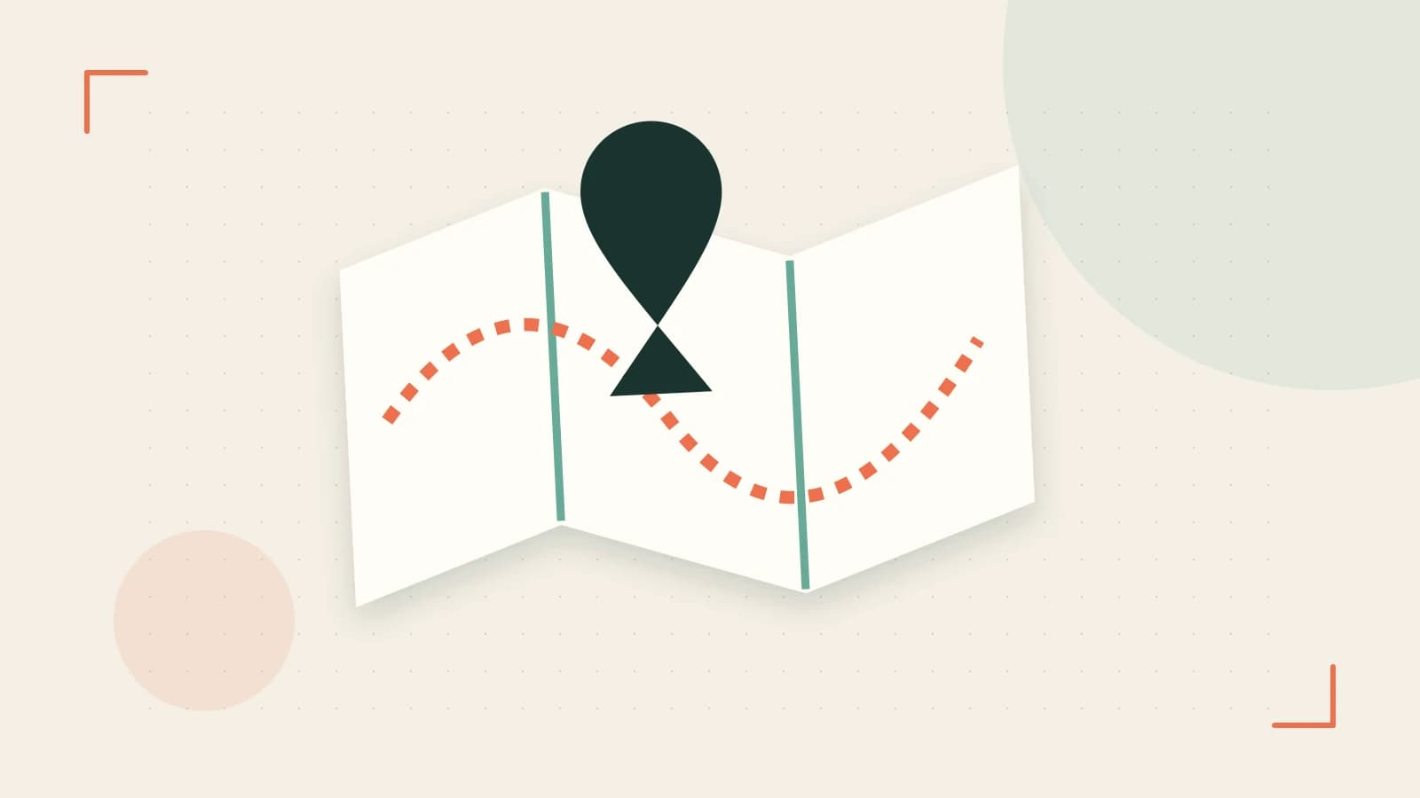 Editorial illustration of an editorial globe with meridians and layered geographic shapes