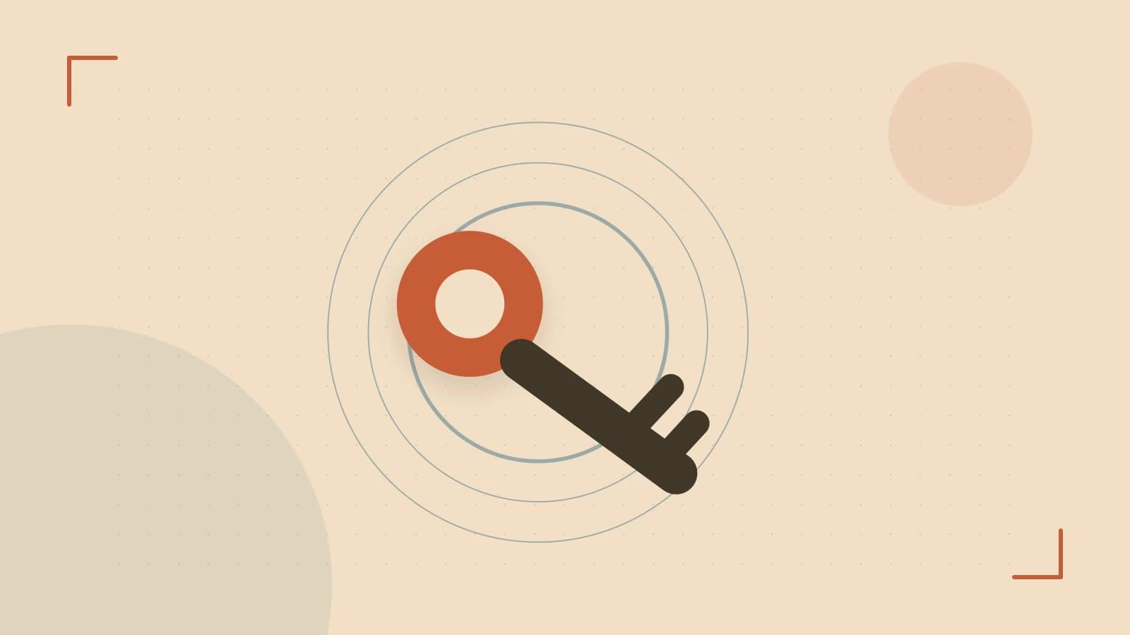 Editorial illustration of a sculpted shield, authentication key and concentric permission boundaries