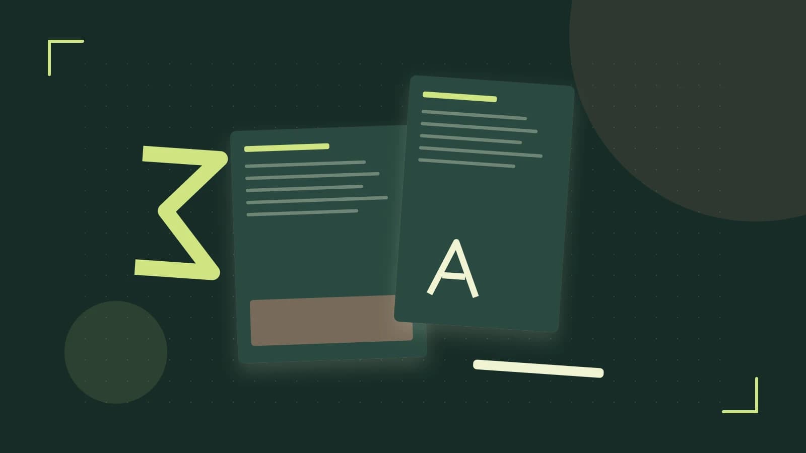 Editorial illustration of typeset pages, expressive letterform shapes and a precise editorial page grid