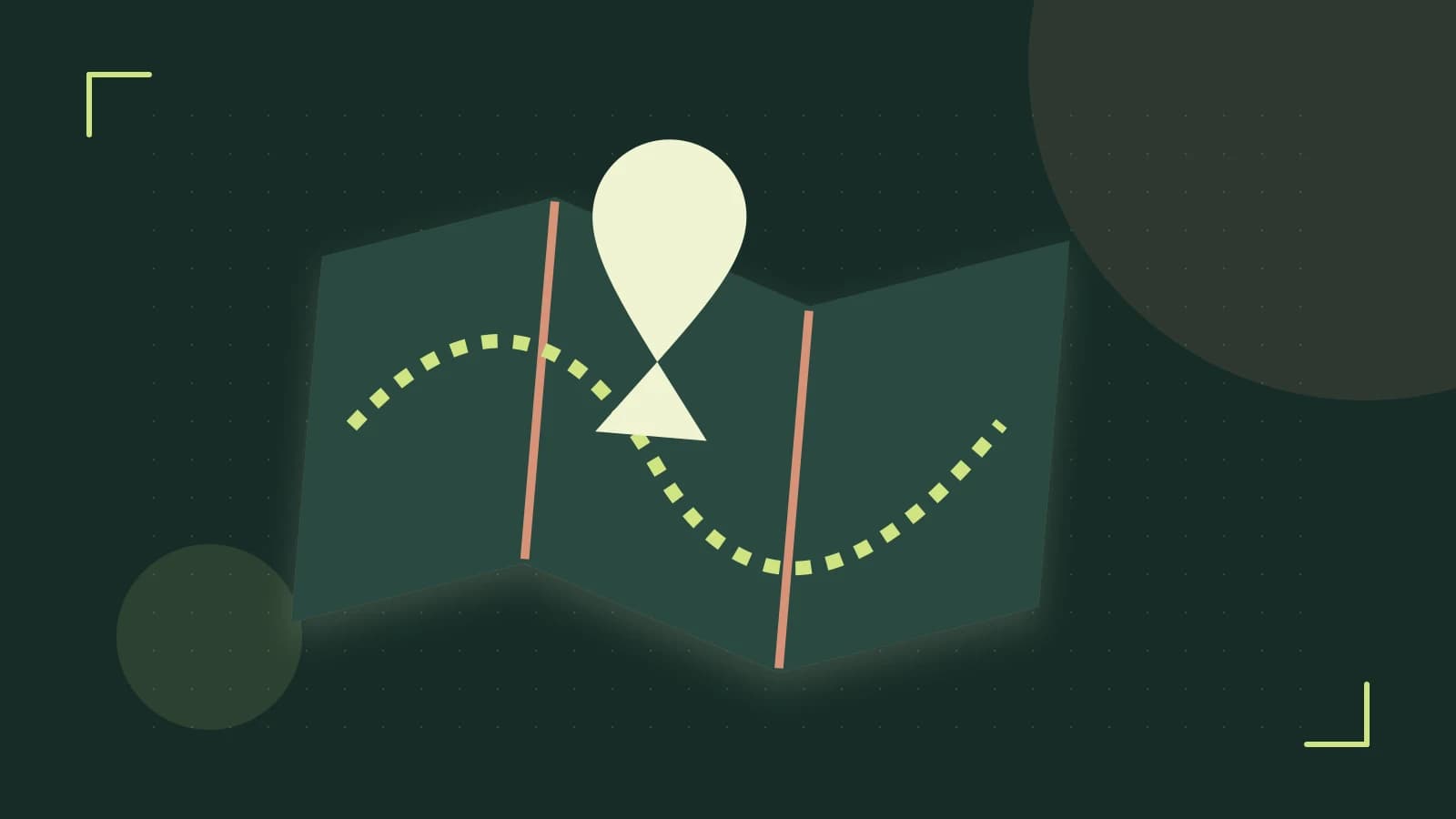Editorial illustration of an editorial globe with meridians and layered geographic shapes