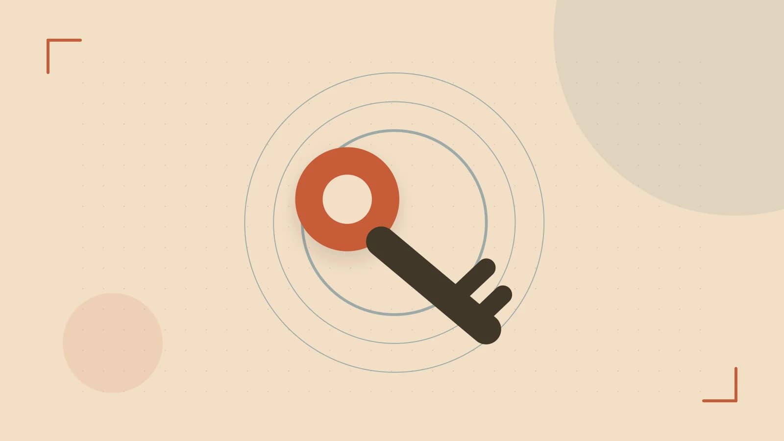 Editorial illustration of a sculpted shield, authentication key and concentric permission boundaries