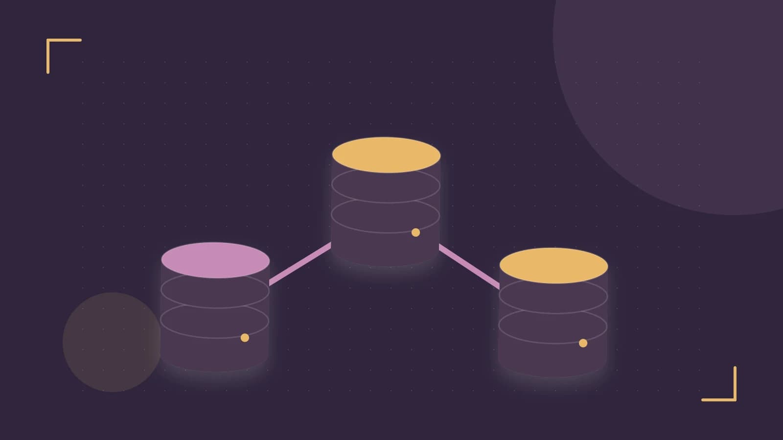 Editorial illustration of structured records, database cylinders and relationships between tables