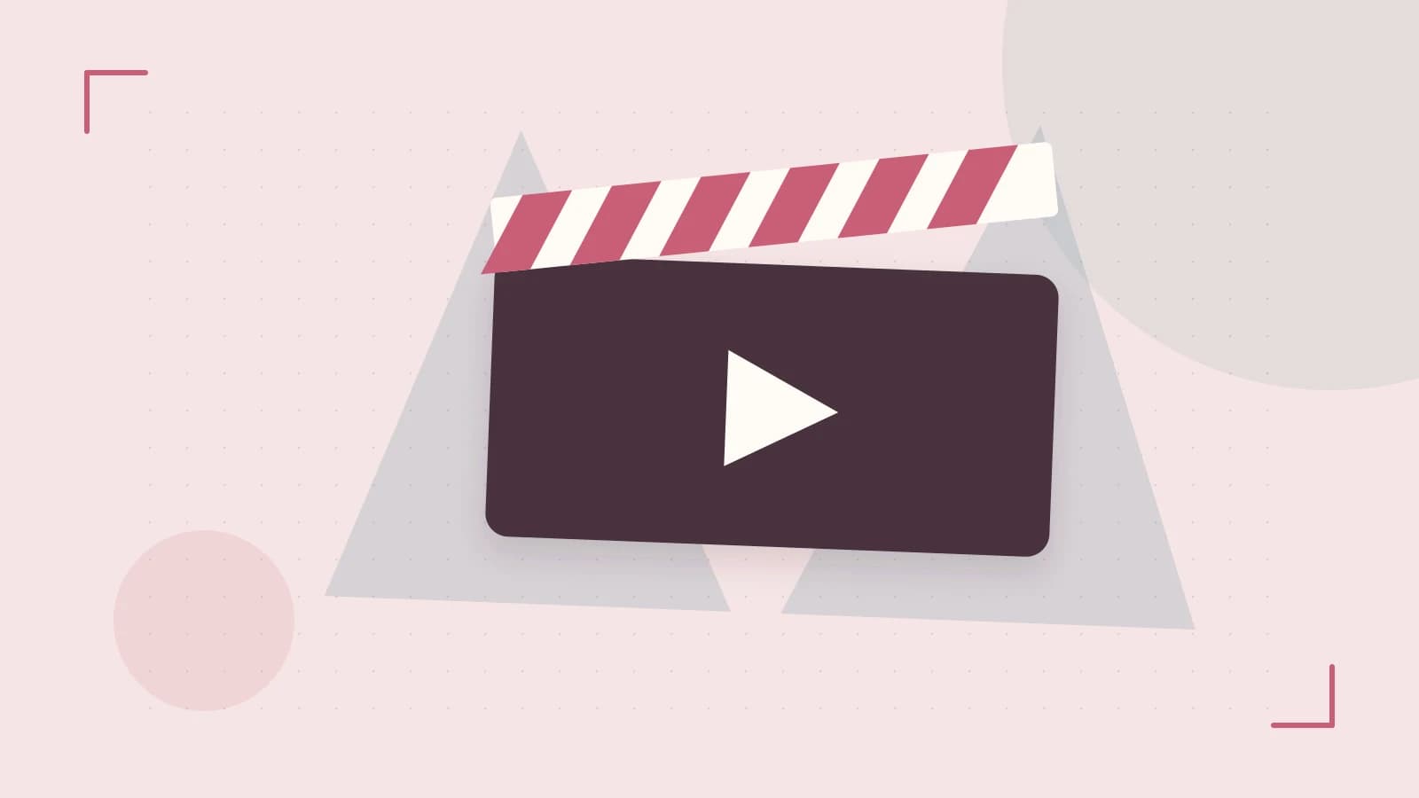 Editorial illustration of a film clapperboard, a spotlight and layered cultural artwork