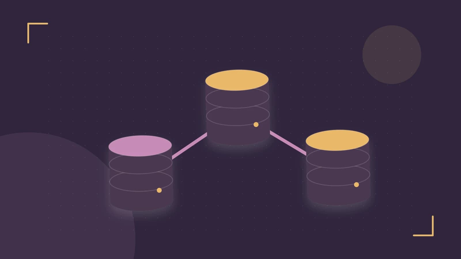 Editorial illustration of structured records, database cylinders and relationships between tables