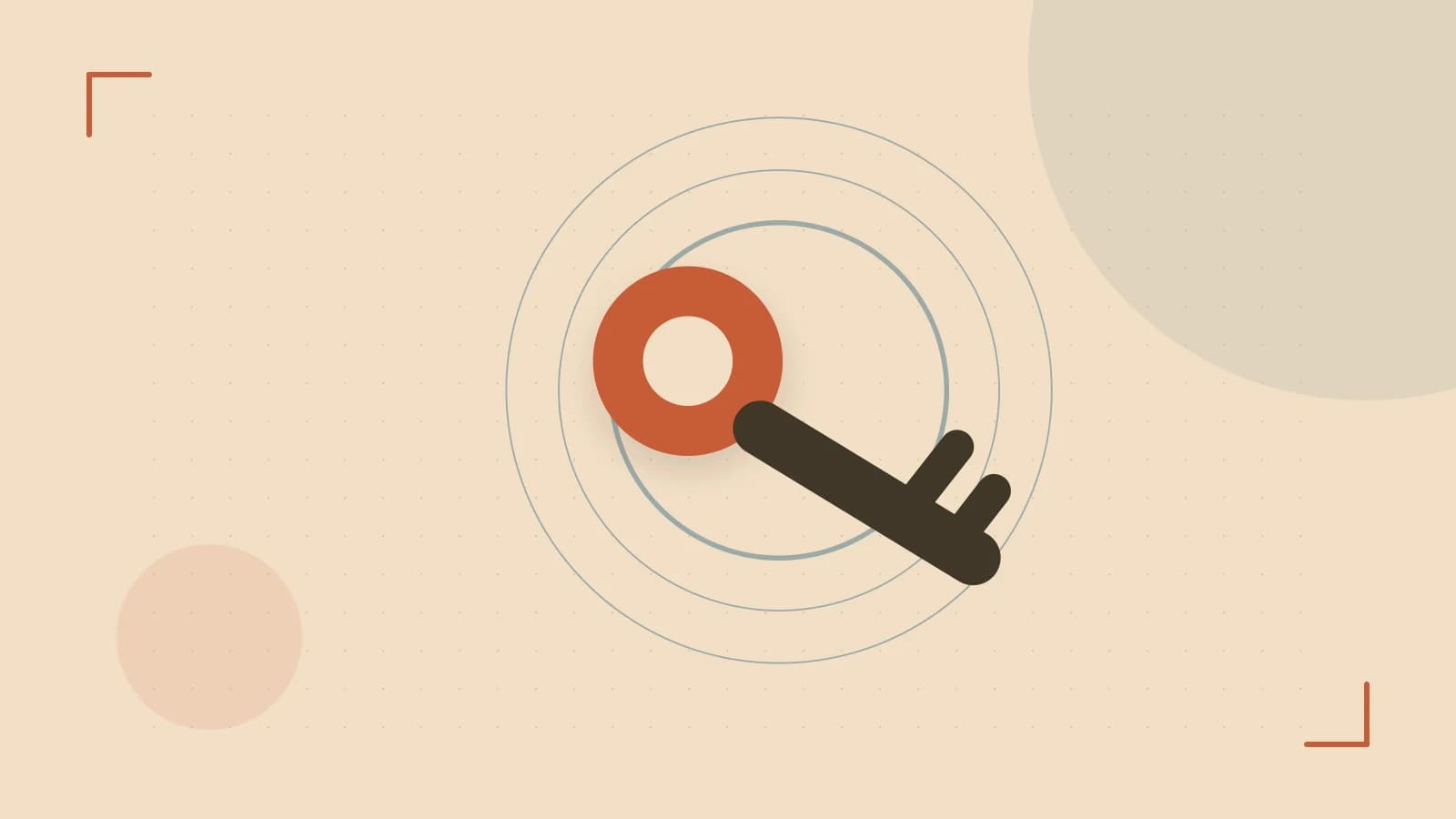 Editorial illustration of a sculpted shield, authentication key and concentric permission boundaries