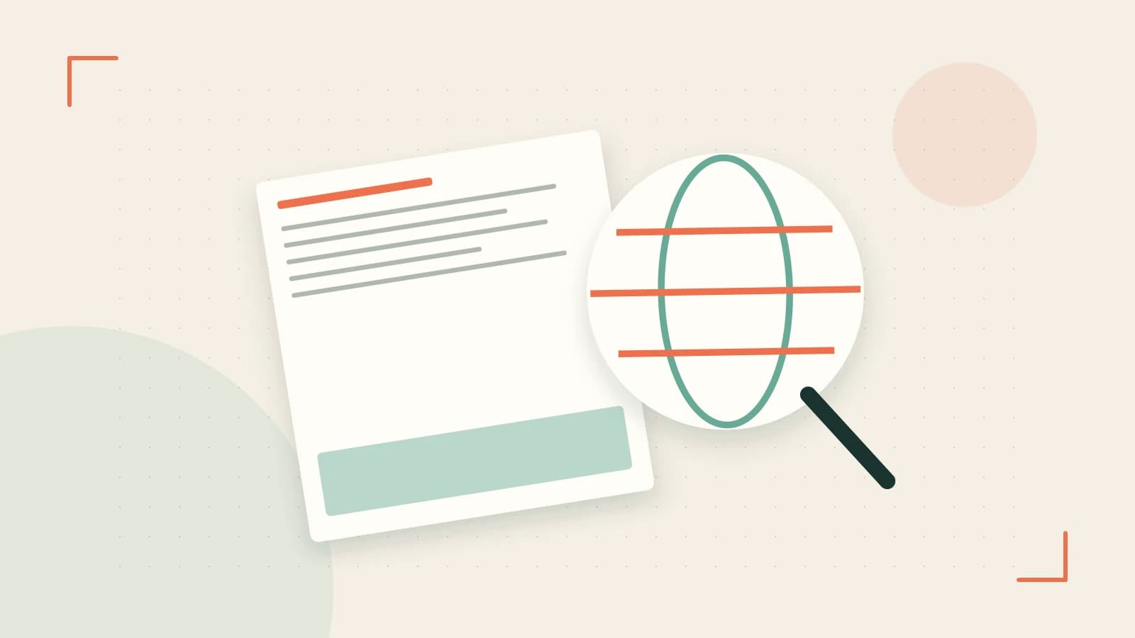 Editorial illustration of an editorial globe with meridians and layered geographic shapes
