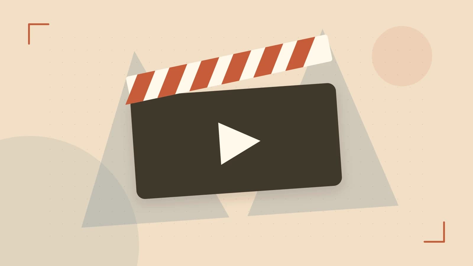 Editorial illustration of a film clapperboard, a spotlight and layered cultural artwork