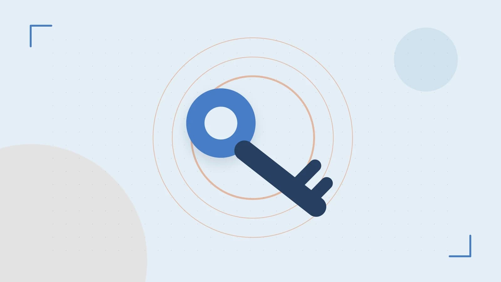 Editorial illustration of a sculpted shield, authentication key and concentric permission boundaries