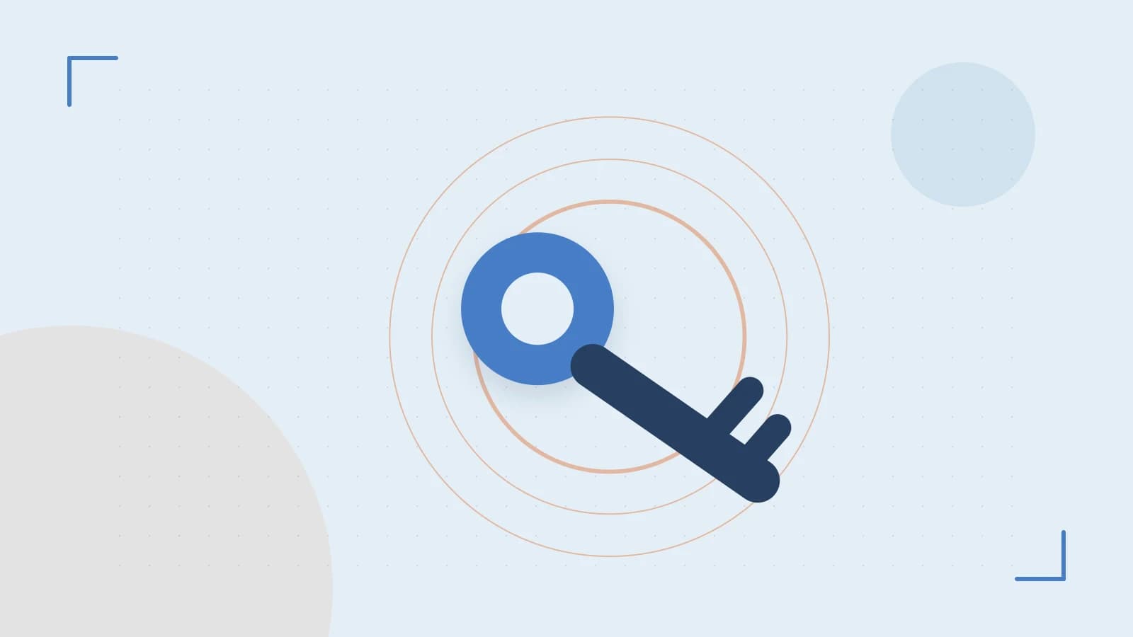 Editorial illustration of a sculpted shield, authentication key and concentric permission boundaries
