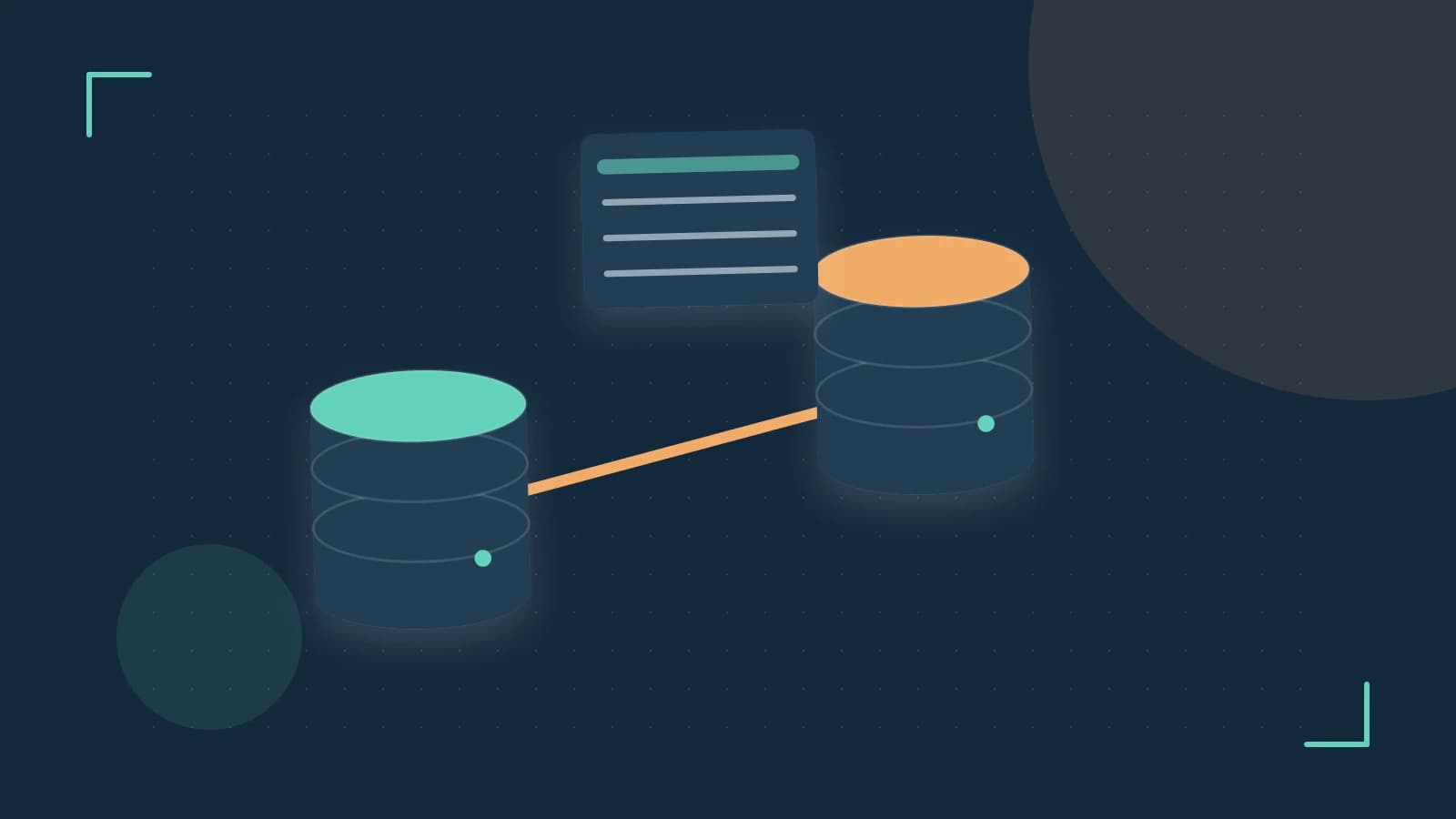 Editorial illustration of structured records, database cylinders and relationships between tables
