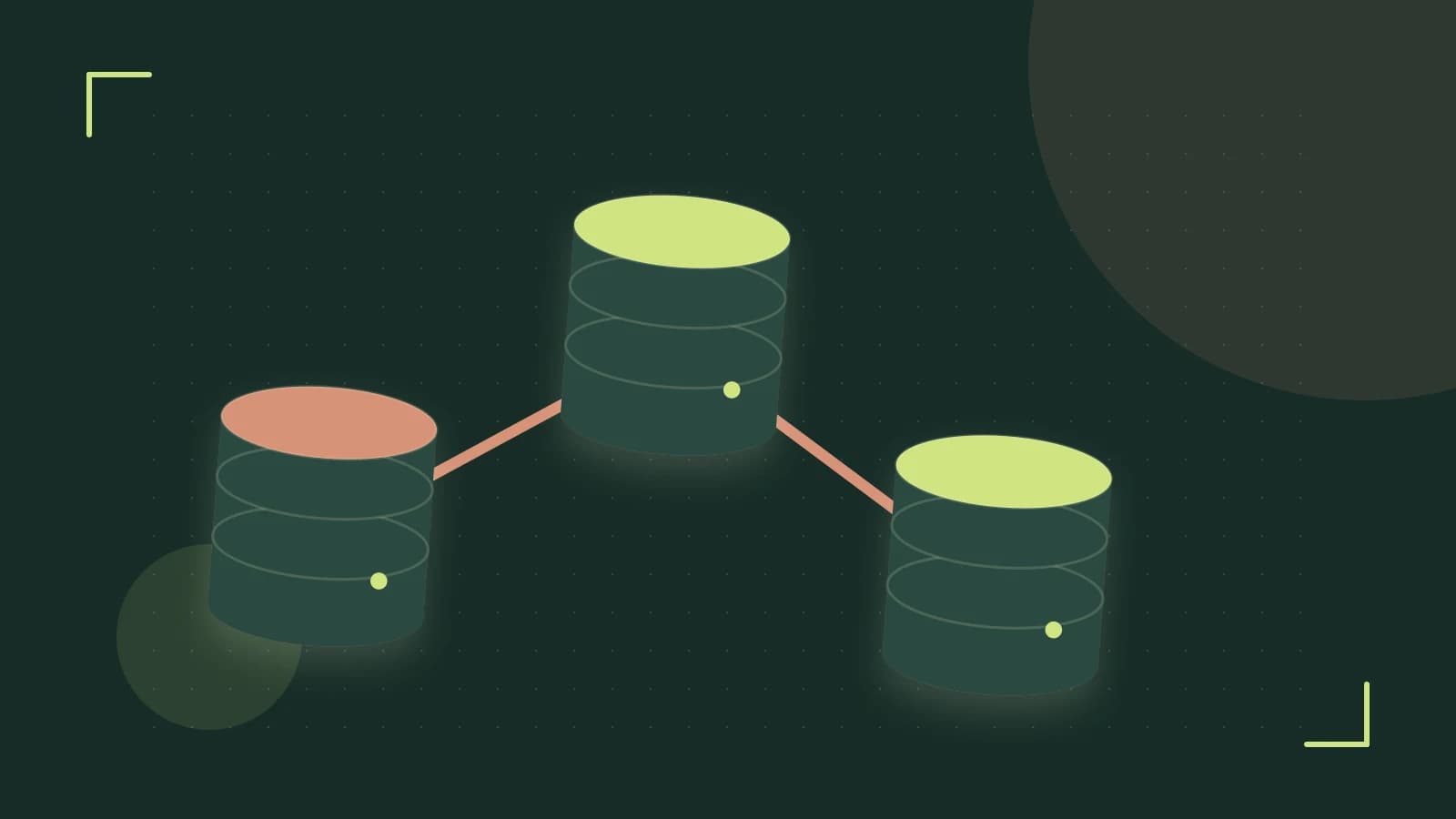 Editorial illustration of structured records, database cylinders and relationships between tables