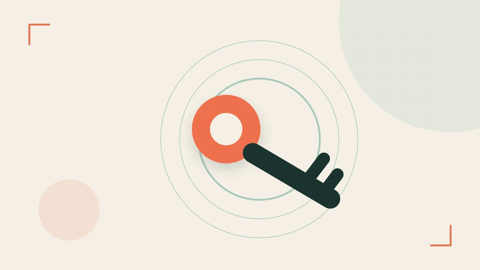 Editorial illustration of a sculpted shield, authentication key and concentric permission boundaries