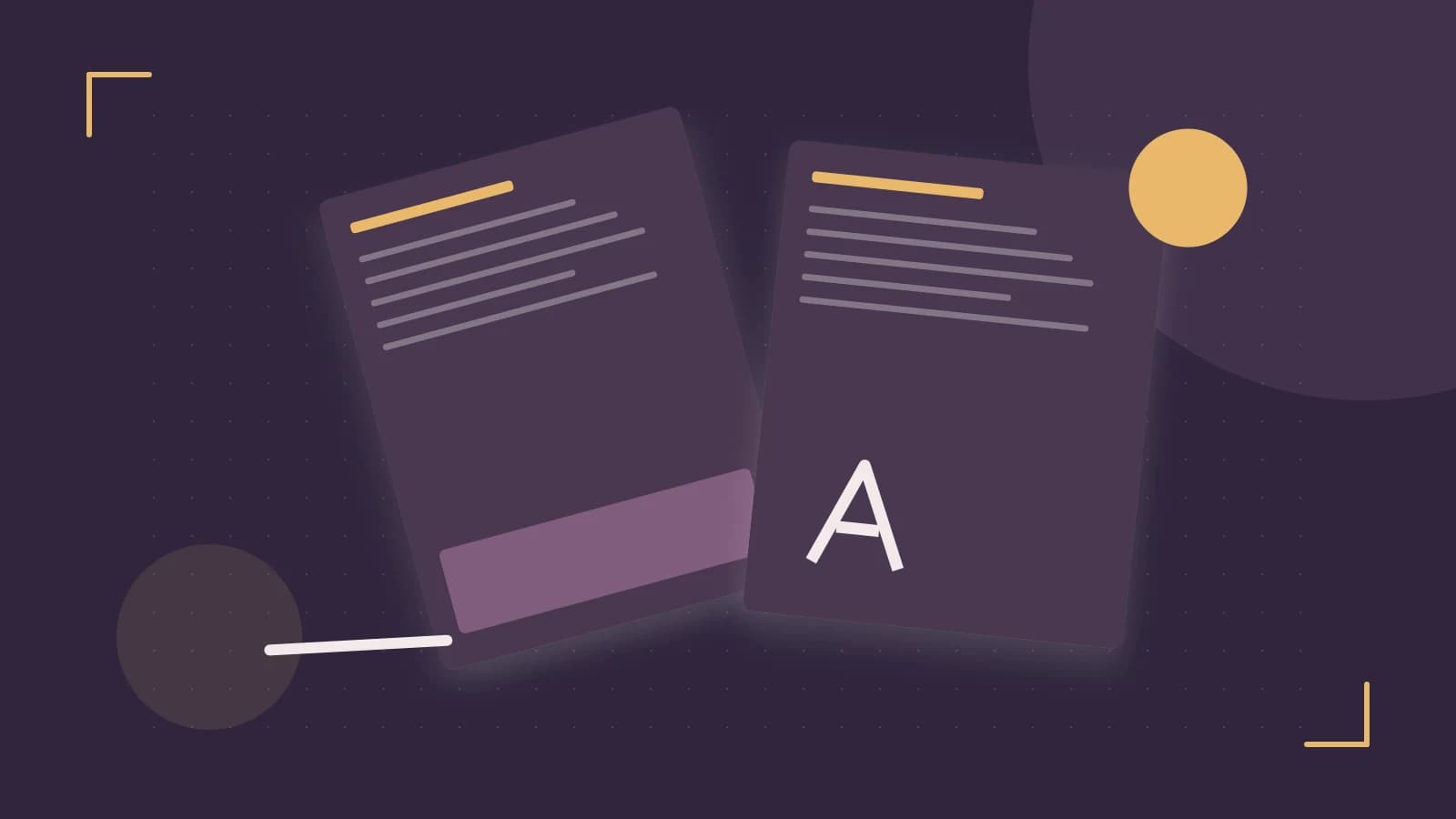 Editorial illustration of typeset pages, expressive letterform shapes and a precise editorial page grid
