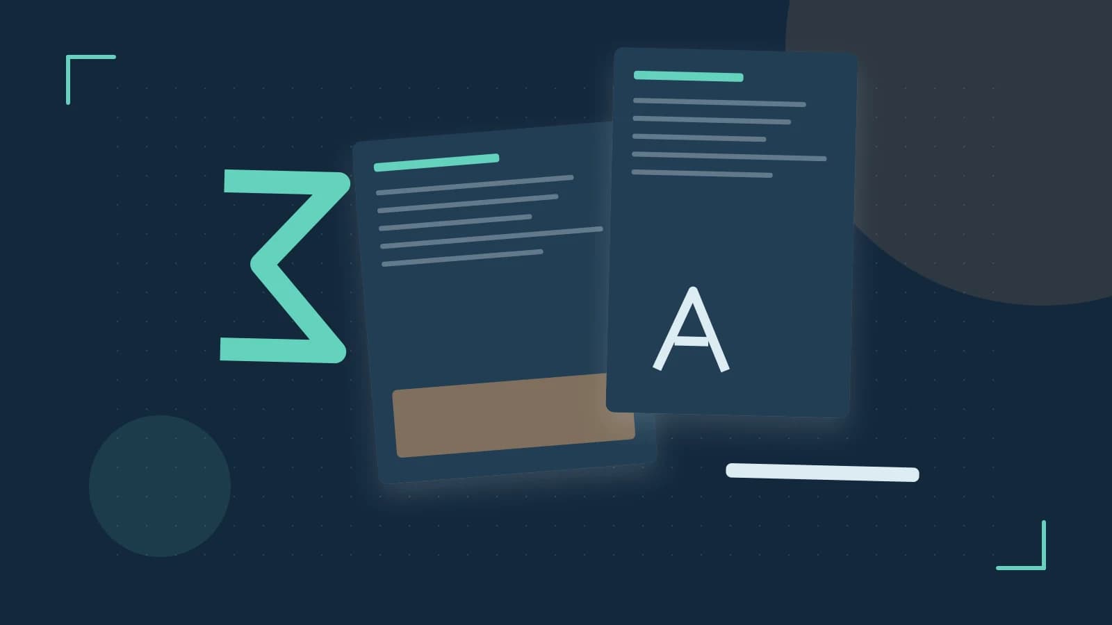 Editorial illustration of typeset pages, expressive letterform shapes and a precise editorial page grid