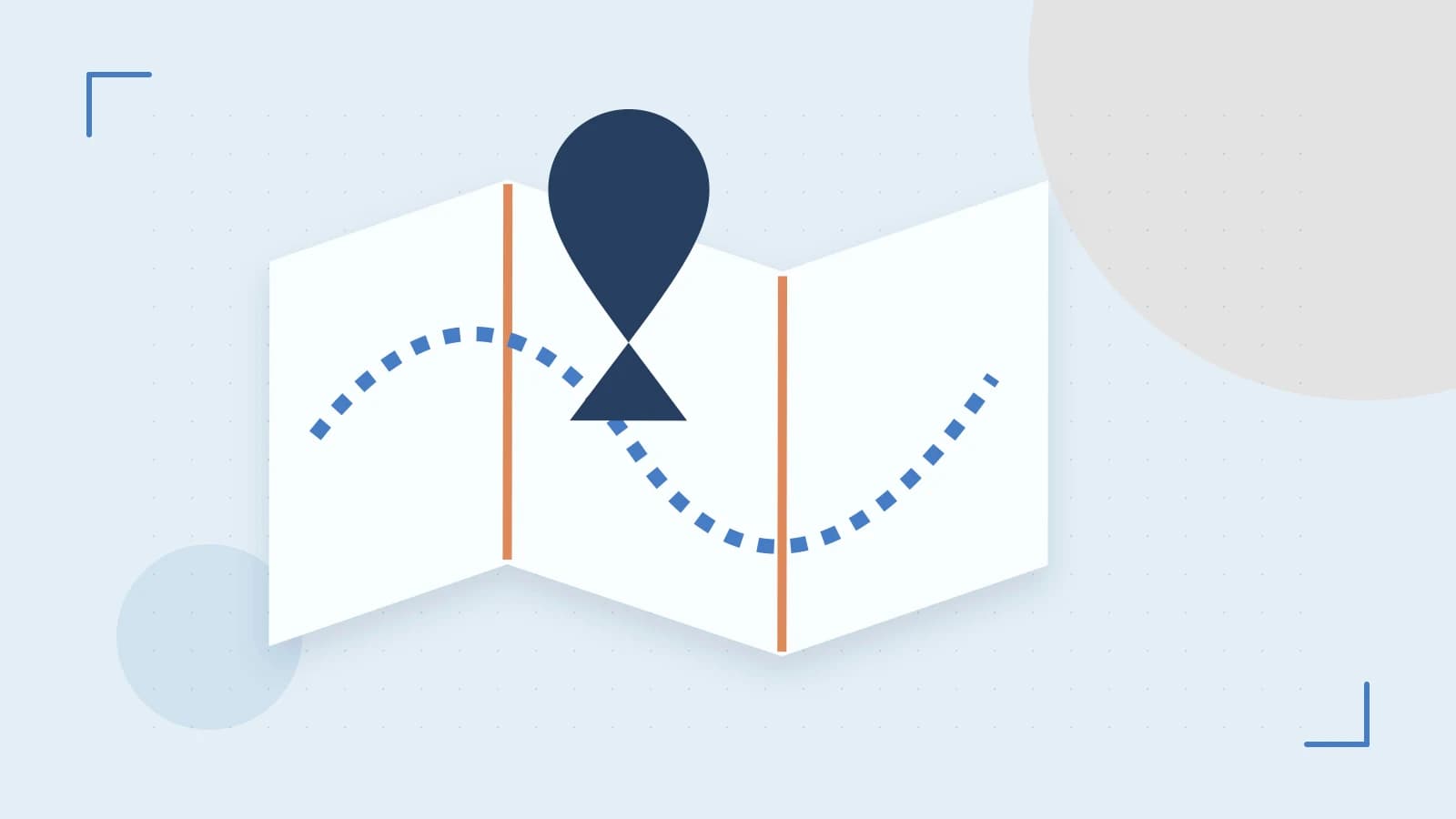 Editorial illustration of an editorial globe with meridians and layered geographic shapes