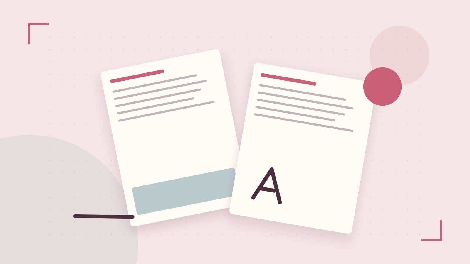 Editorial illustration of typeset pages, expressive letterform shapes and a precise editorial page grid