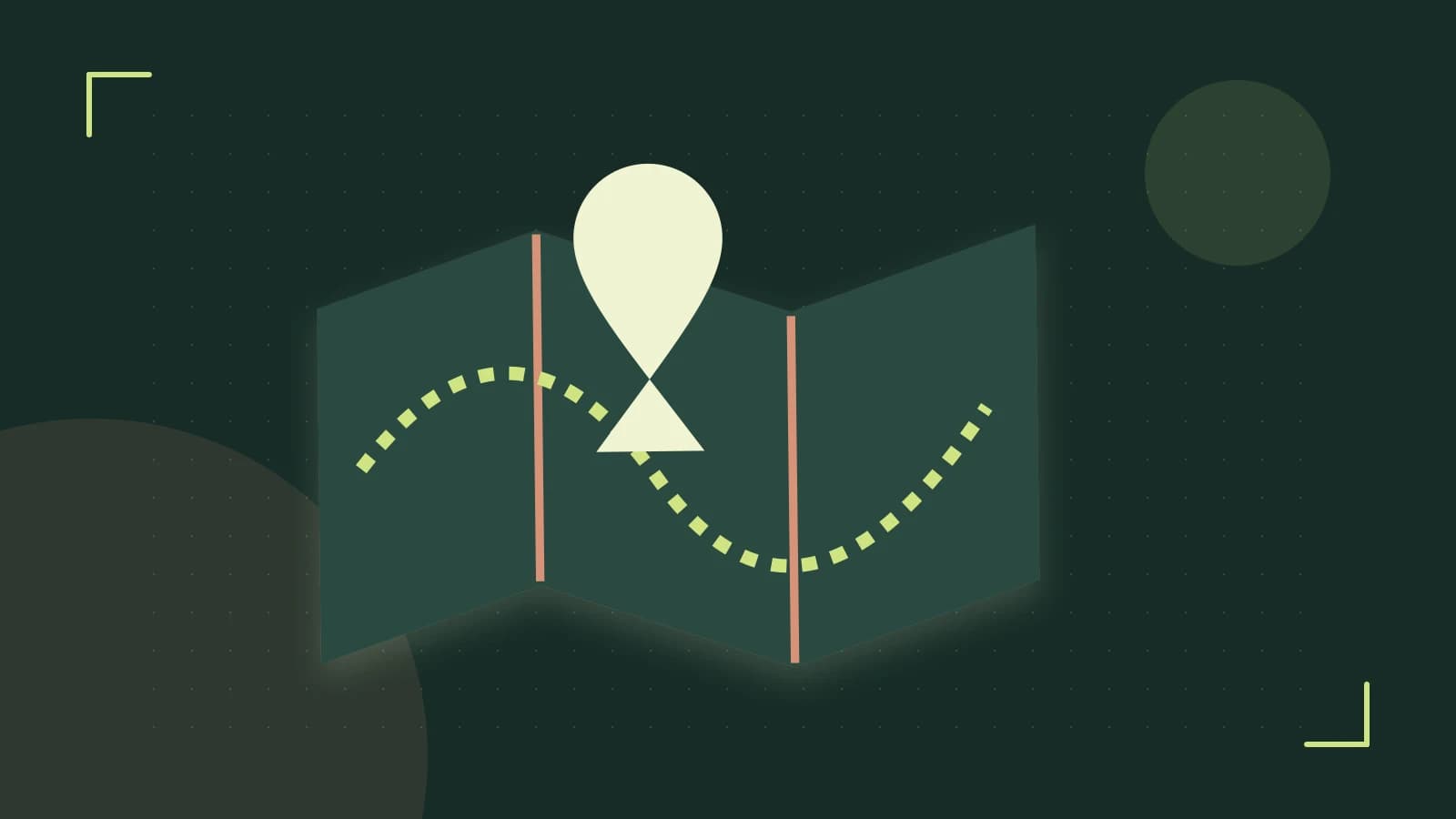 Editorial illustration of an editorial globe with meridians and layered geographic shapes