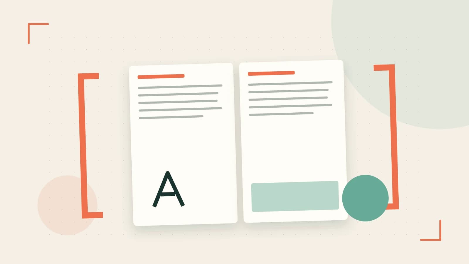 Editorial illustration of typeset pages, expressive letterform shapes and a precise editorial page grid