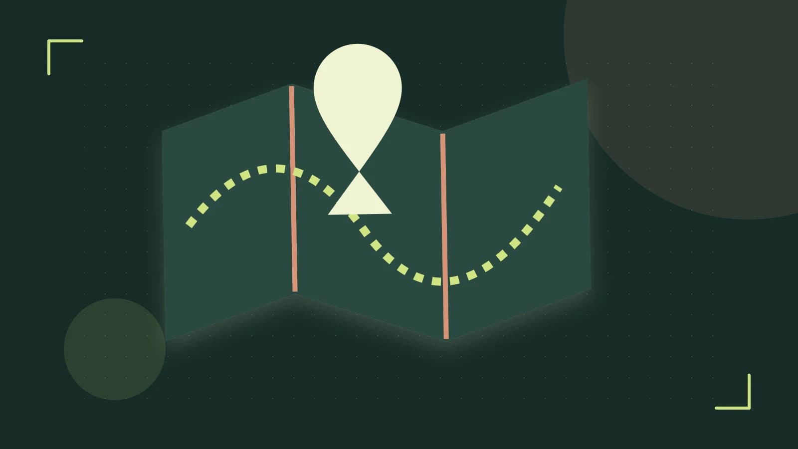 Editorial illustration of an editorial globe with meridians and layered geographic shapes
