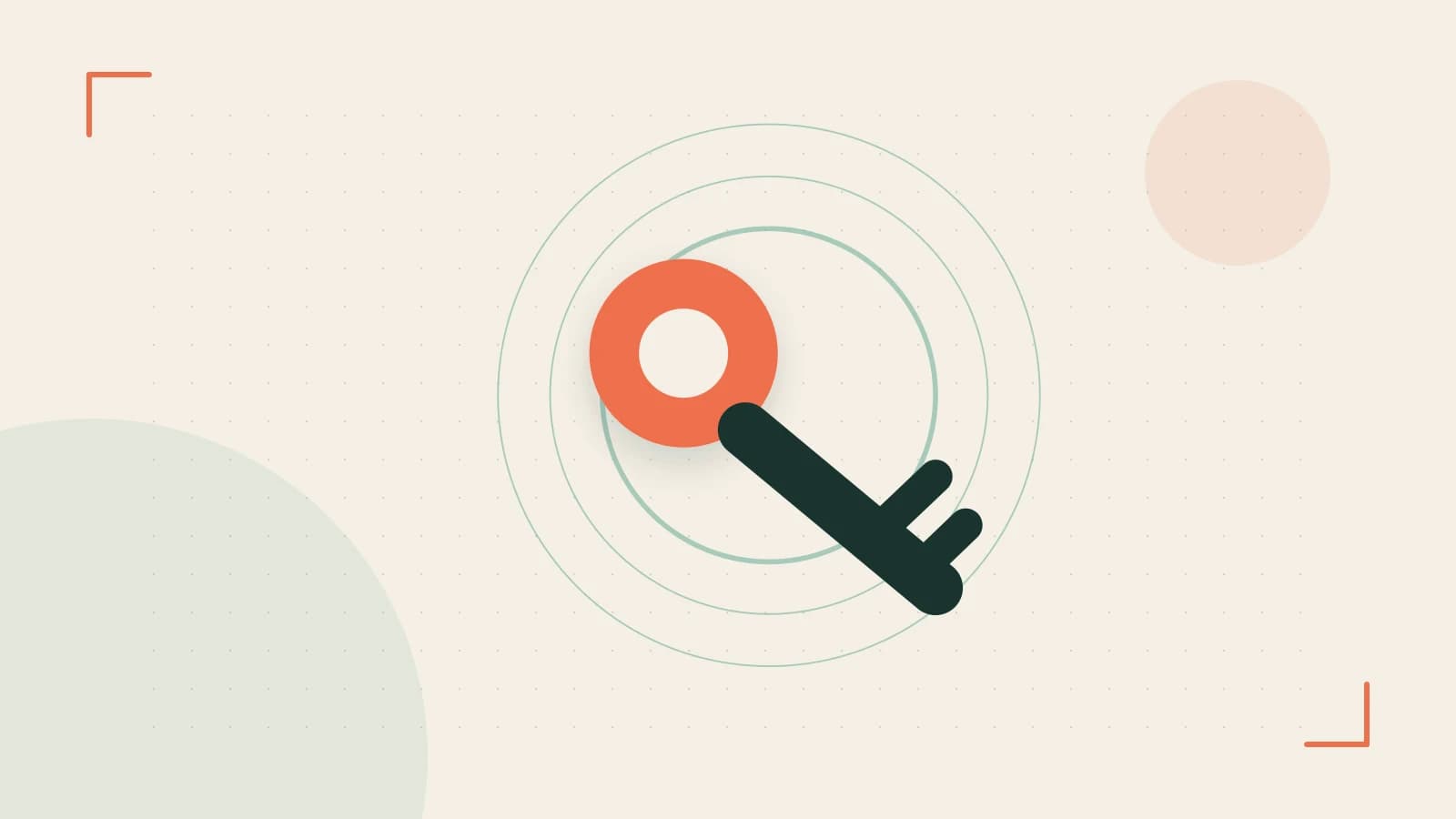 Editorial illustration of a sculpted shield, authentication key and concentric permission boundaries