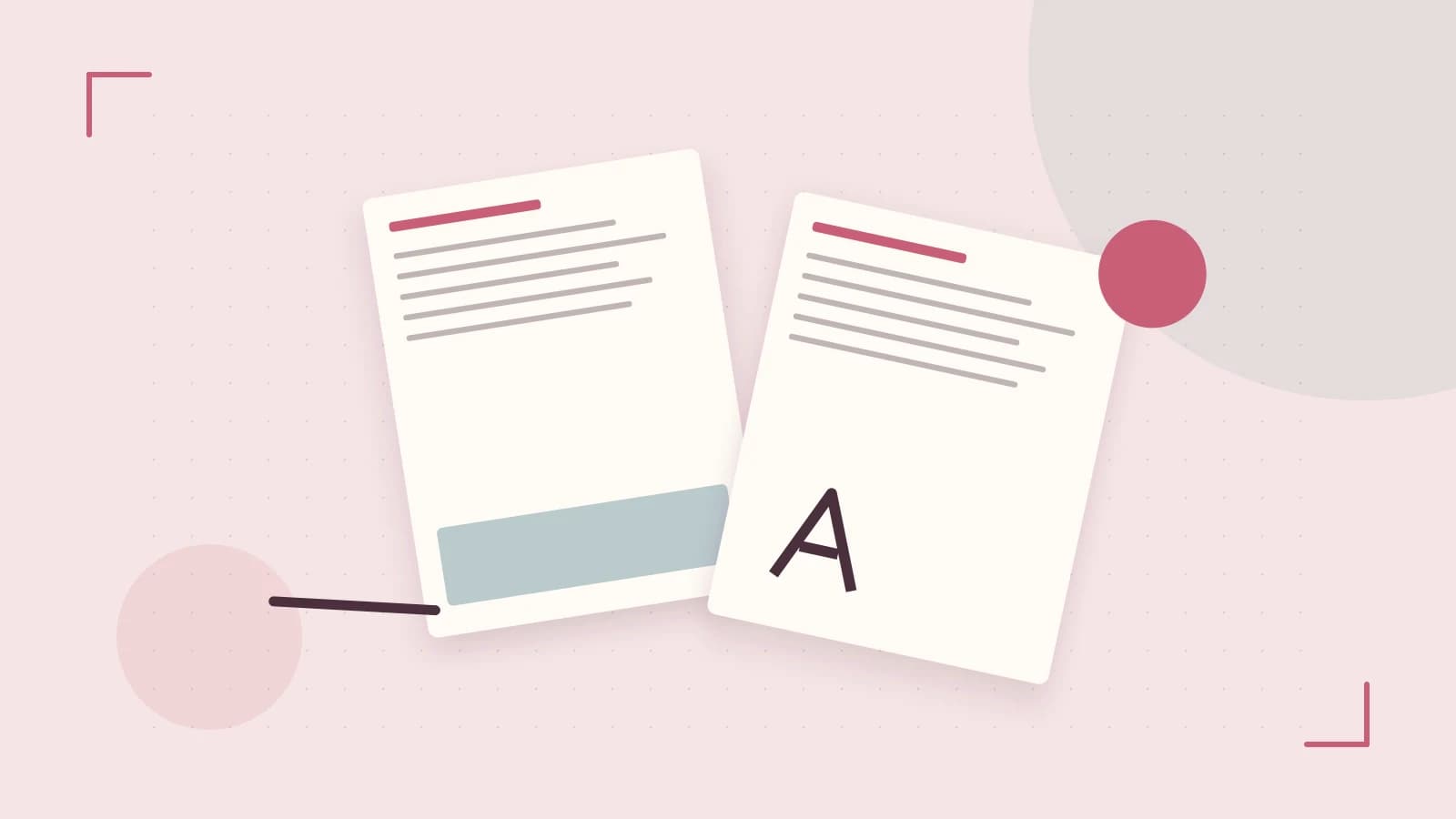 Editorial illustration of typeset pages, expressive letterform shapes and a precise editorial page grid