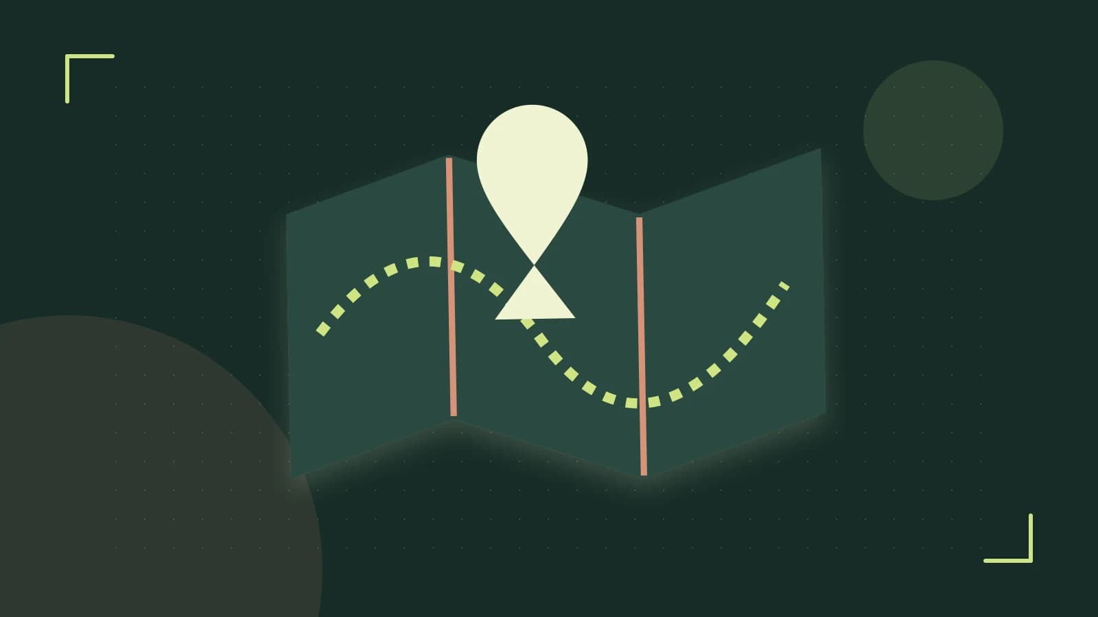 Editorial illustration of an editorial globe with meridians and layered geographic shapes
