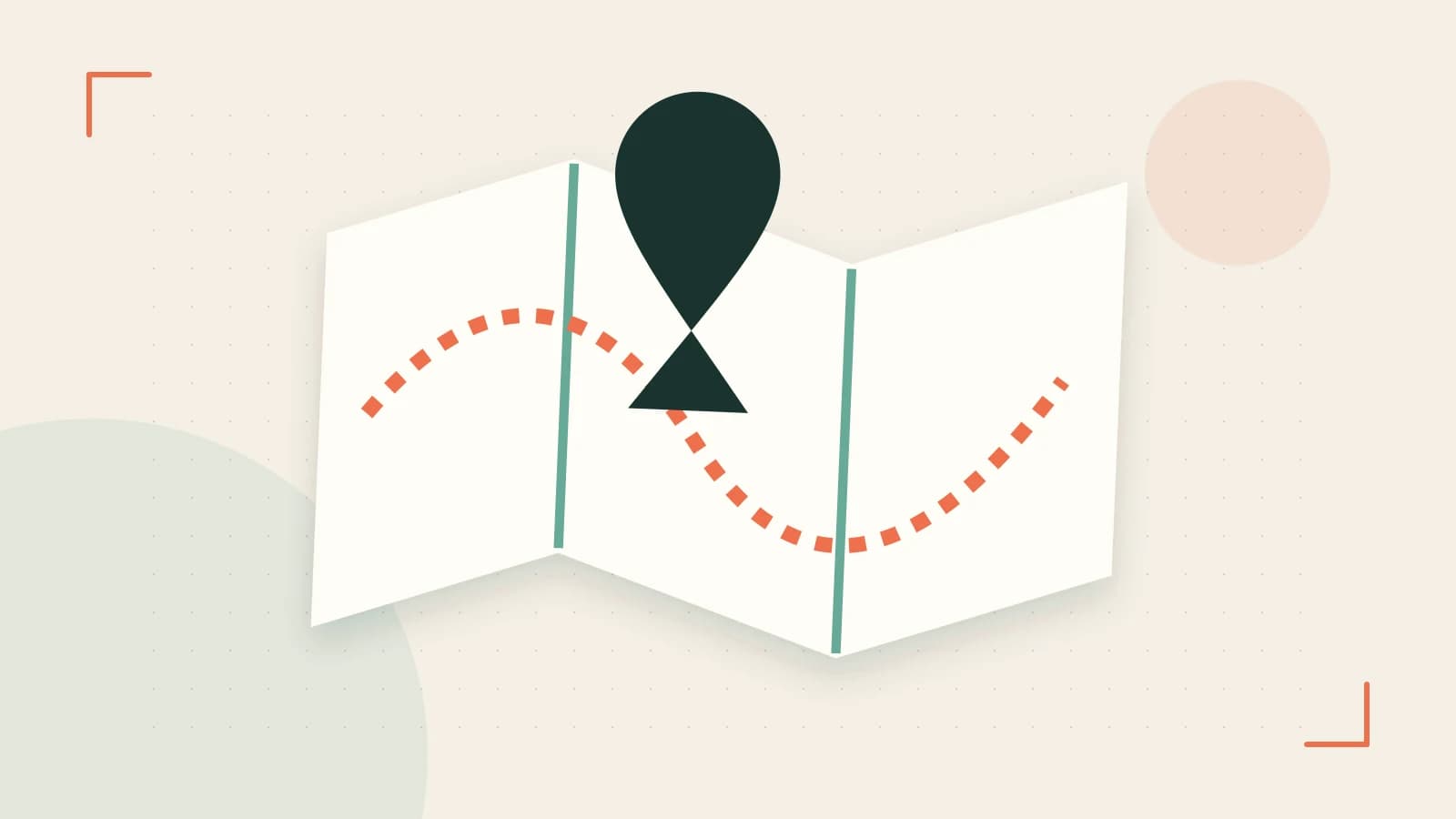 Editorial illustration of an editorial globe with meridians and layered geographic shapes