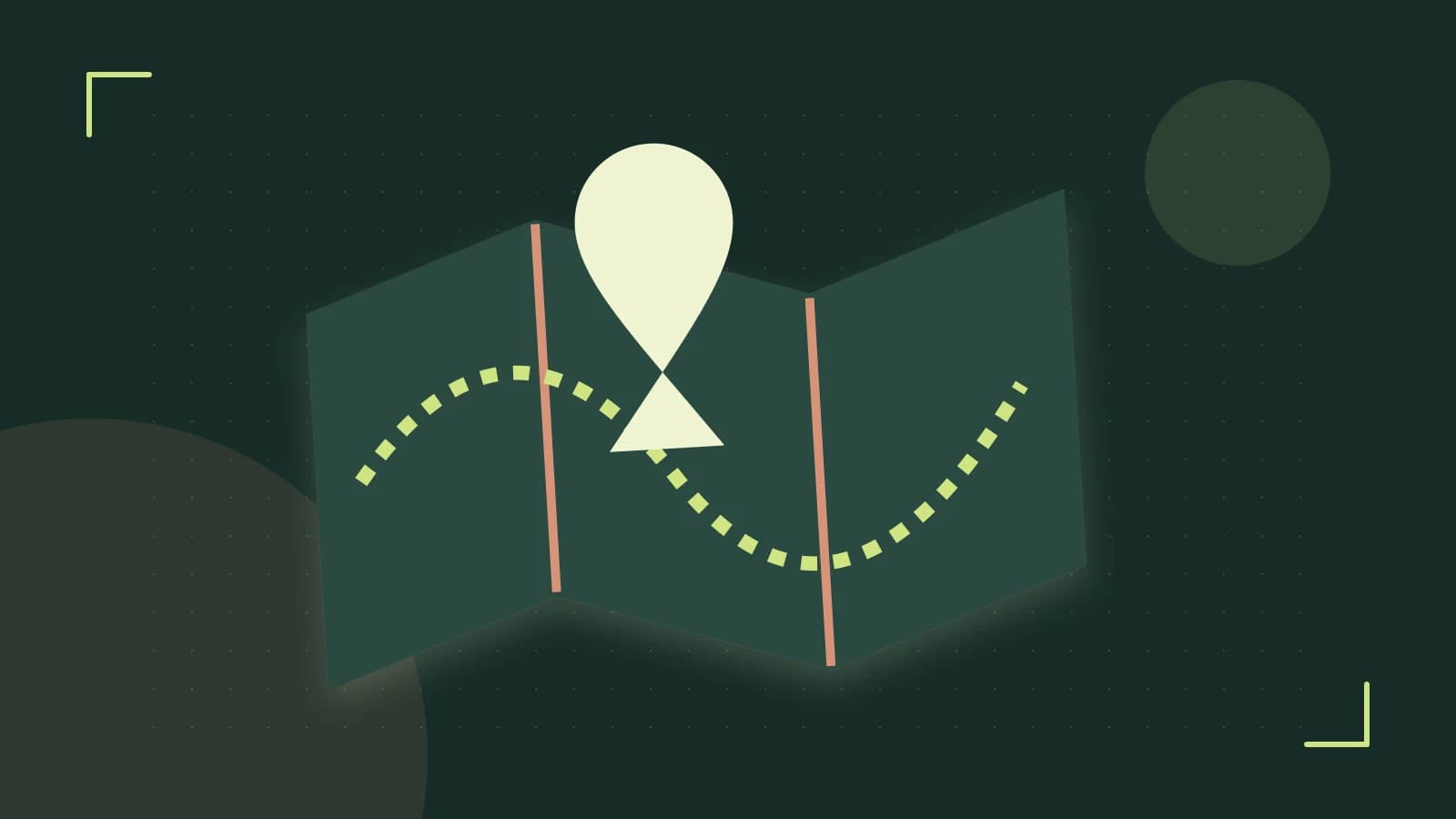 Editorial illustration of an editorial globe with meridians and layered geographic shapes