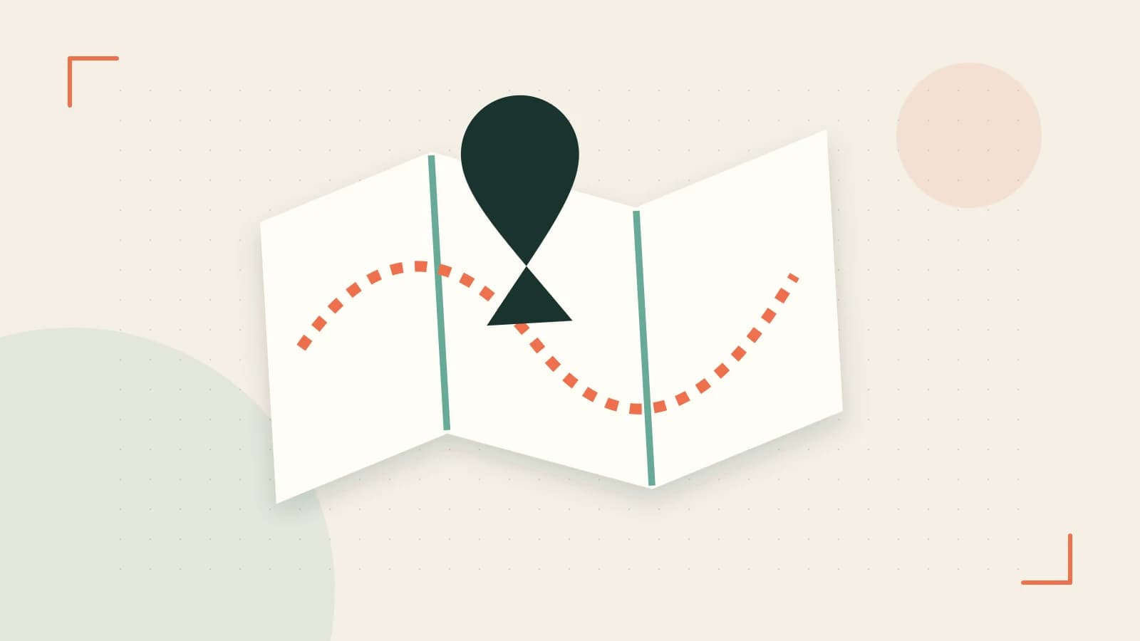 Editorial illustration of an editorial globe with meridians and layered geographic shapes