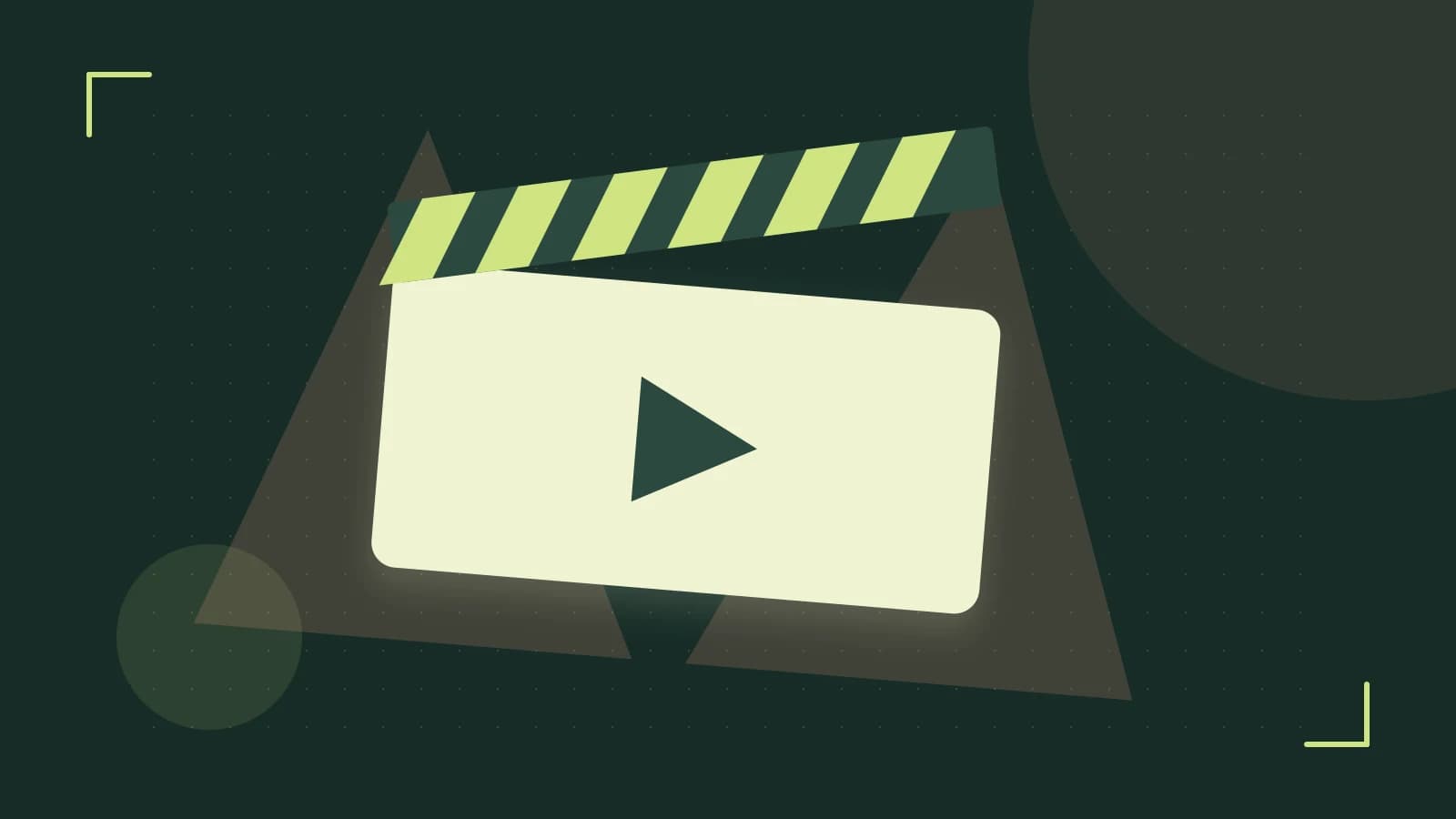 Editorial illustration of a film clapperboard, a spotlight and layered cultural artwork