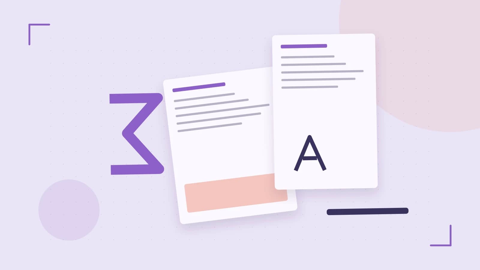 Editorial illustration of typeset pages, expressive letterform shapes and a precise editorial page grid