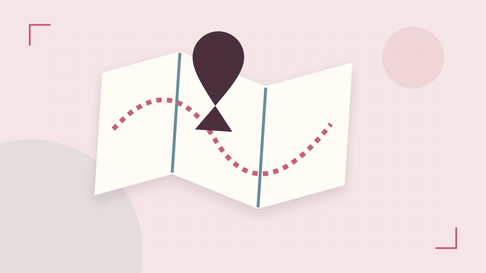 Editorial illustration of an editorial globe with meridians and layered geographic shapes