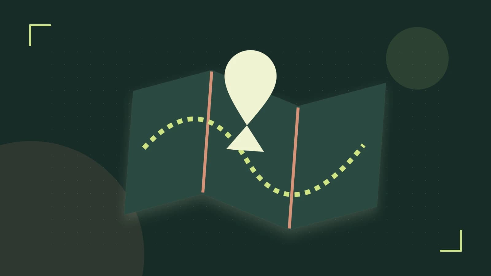 Editorial illustration of an editorial globe with meridians and layered geographic shapes