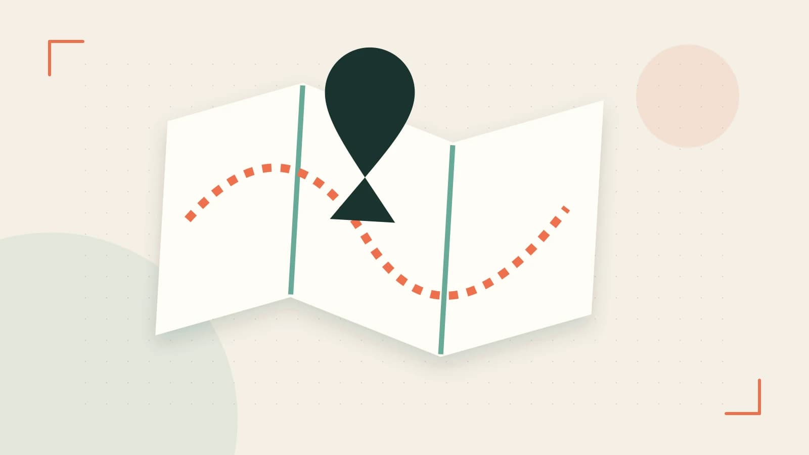 Editorial illustration of an editorial globe with meridians and layered geographic shapes