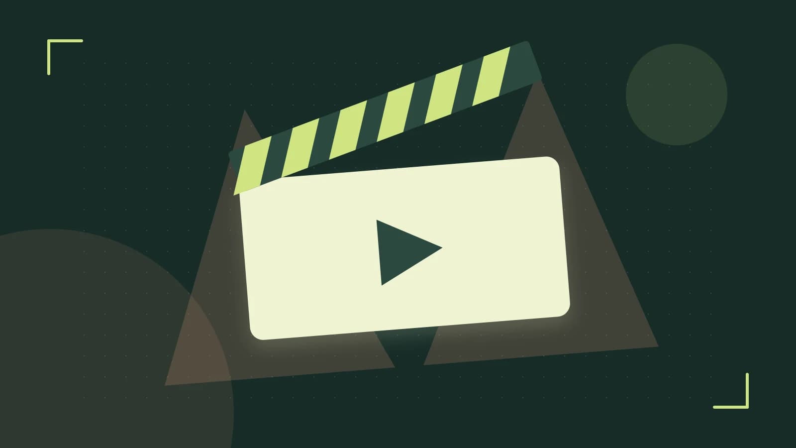 Editorial illustration of a film clapperboard, a spotlight and layered cultural artwork