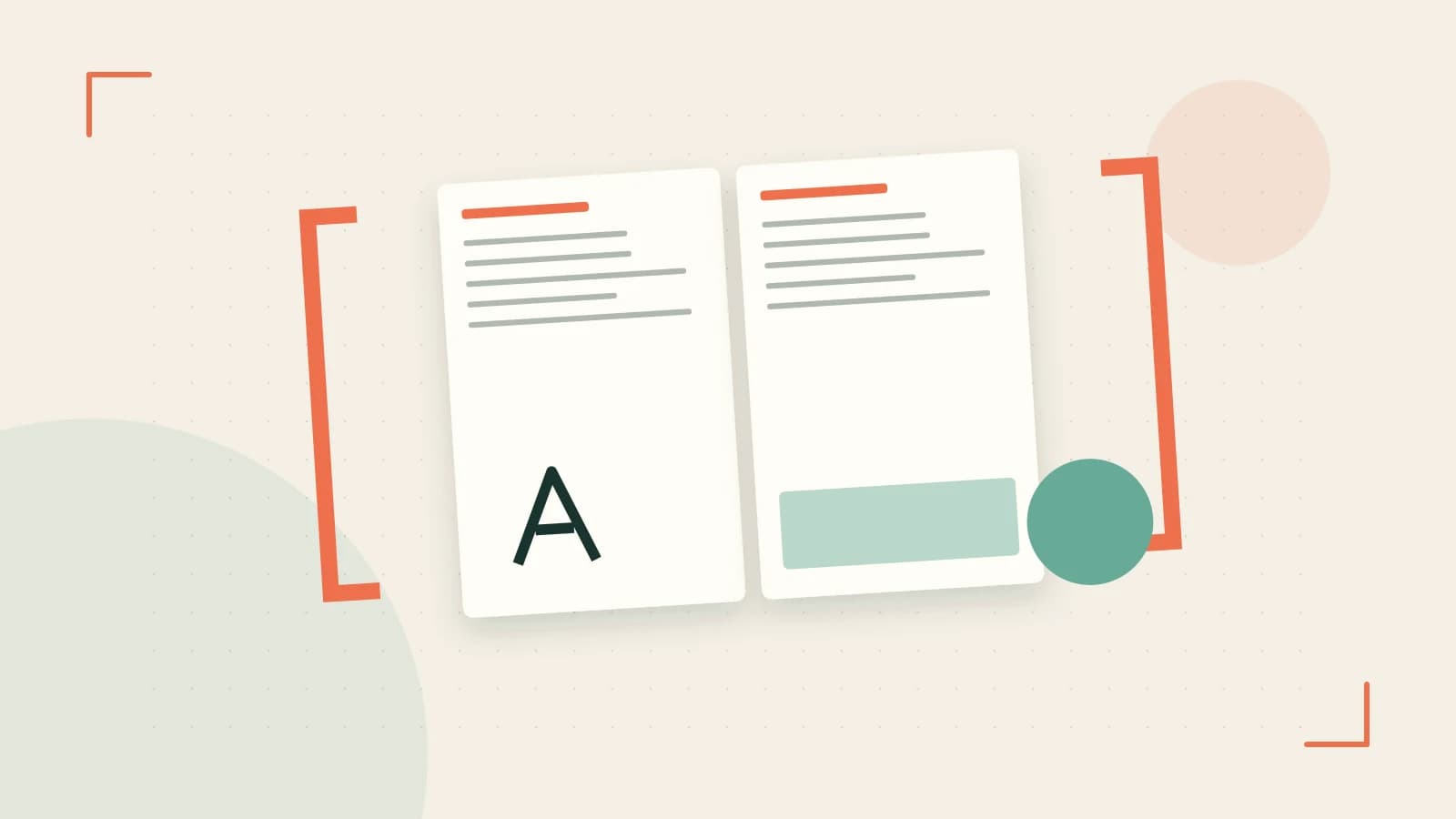 Editorial illustration of typeset pages, expressive letterform shapes and a precise editorial page grid
