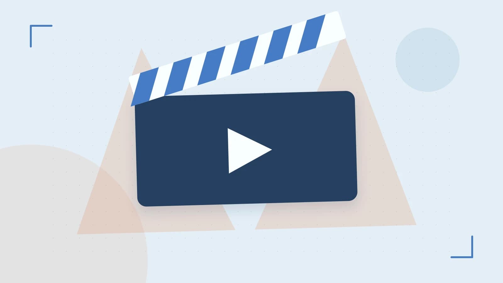 Editorial illustration of a film clapperboard, a spotlight and layered cultural artwork