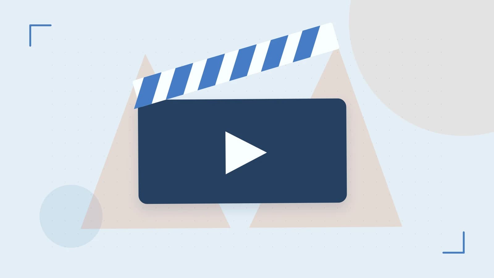Editorial illustration of a film clapperboard, a spotlight and layered cultural artwork