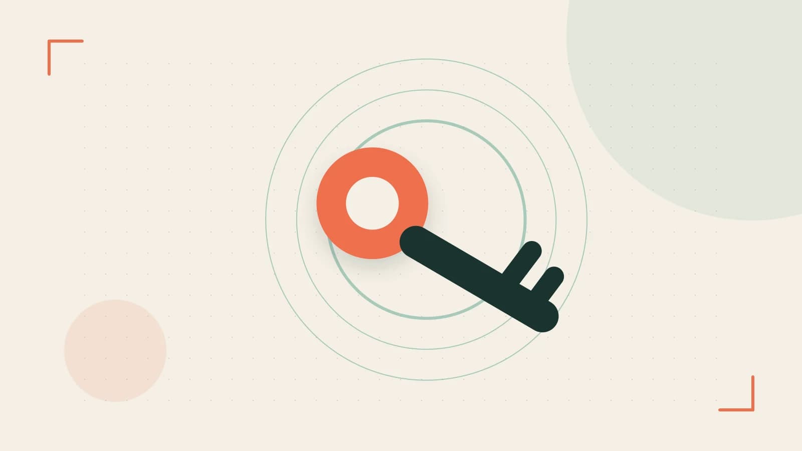 Editorial illustration of a sculpted shield, authentication key and concentric permission boundaries