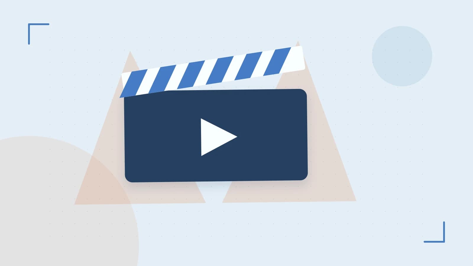 Editorial illustration of a film clapperboard, a spotlight and layered cultural artwork