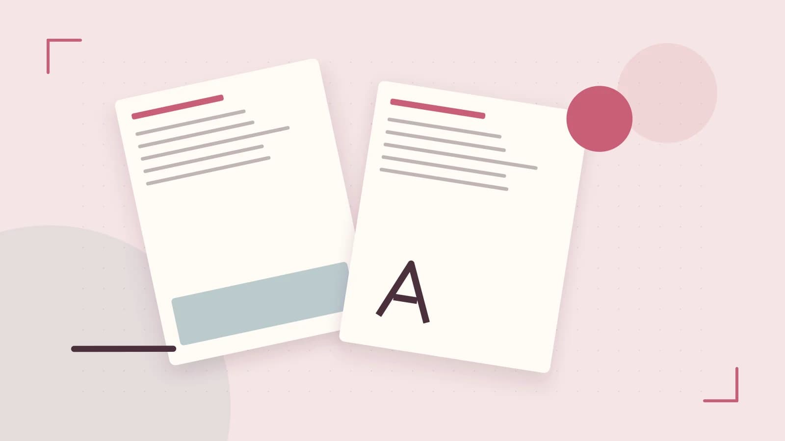 Editorial illustration of typeset pages, expressive letterform shapes and a precise editorial page grid