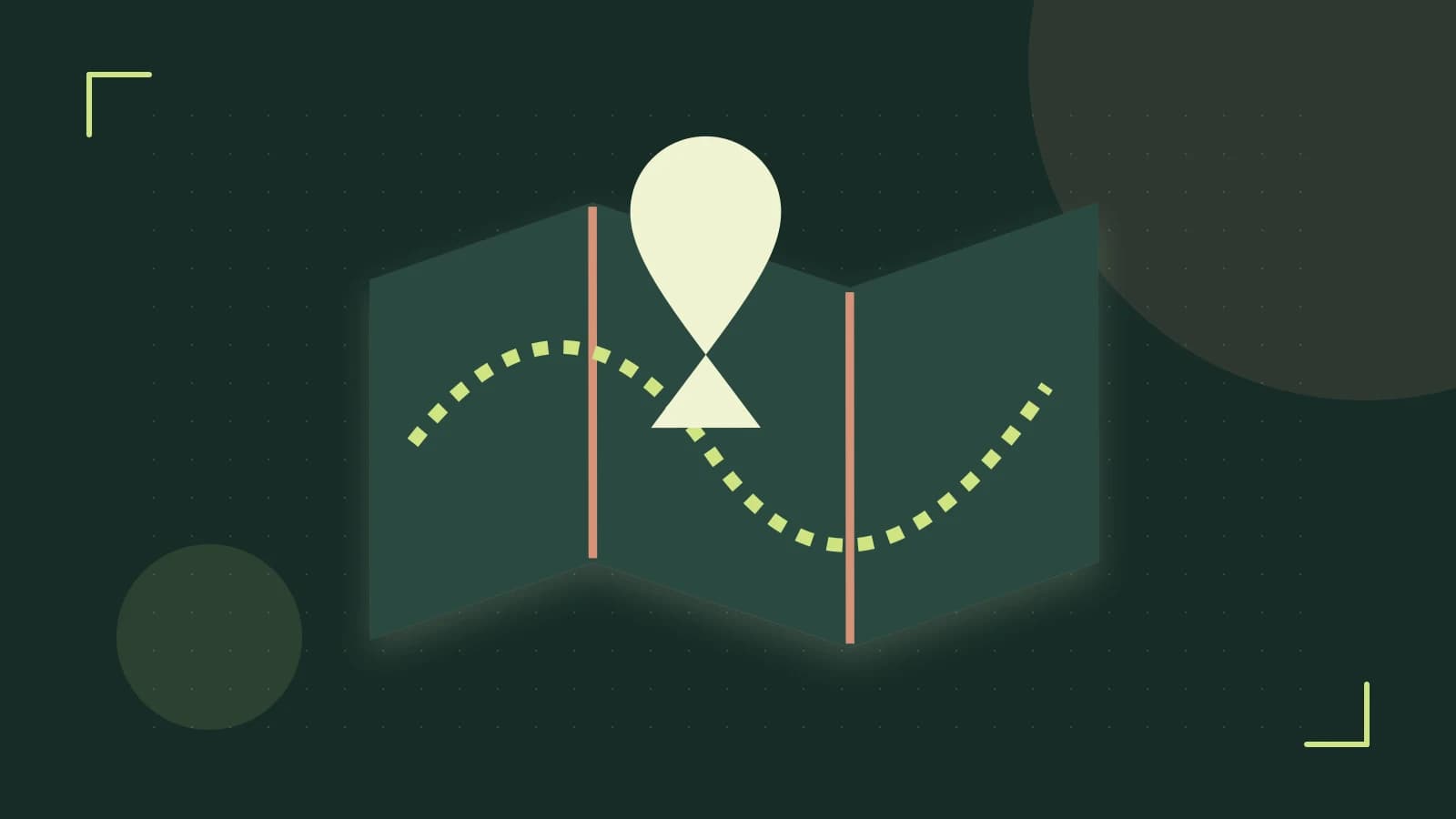 Editorial illustration of an editorial globe with meridians and layered geographic shapes