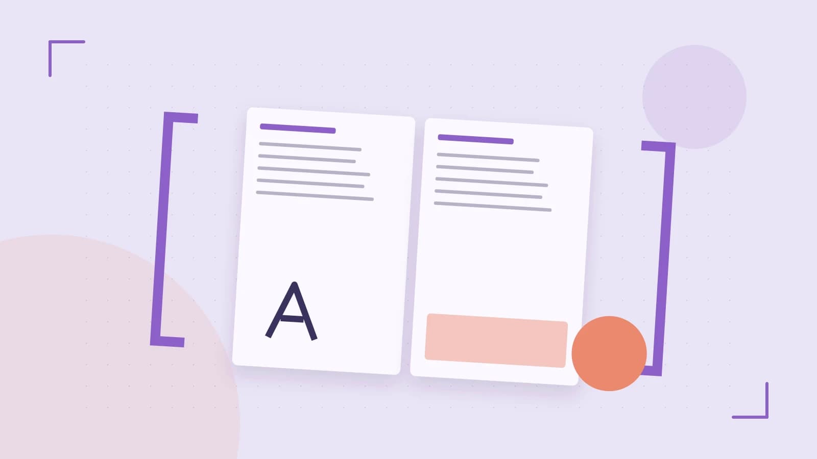 Editorial illustration of typeset pages, expressive letterform shapes and a precise editorial page grid